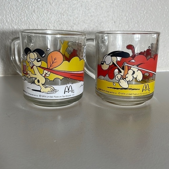 McDonald's Other - VTG McDonald's Garfield & Odie Glass Cup Mug 1978 X2